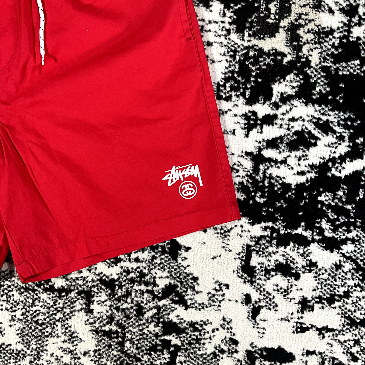 STUSSY BASIC STOCK BEACH SHORTS IN RED - 32 | eBay