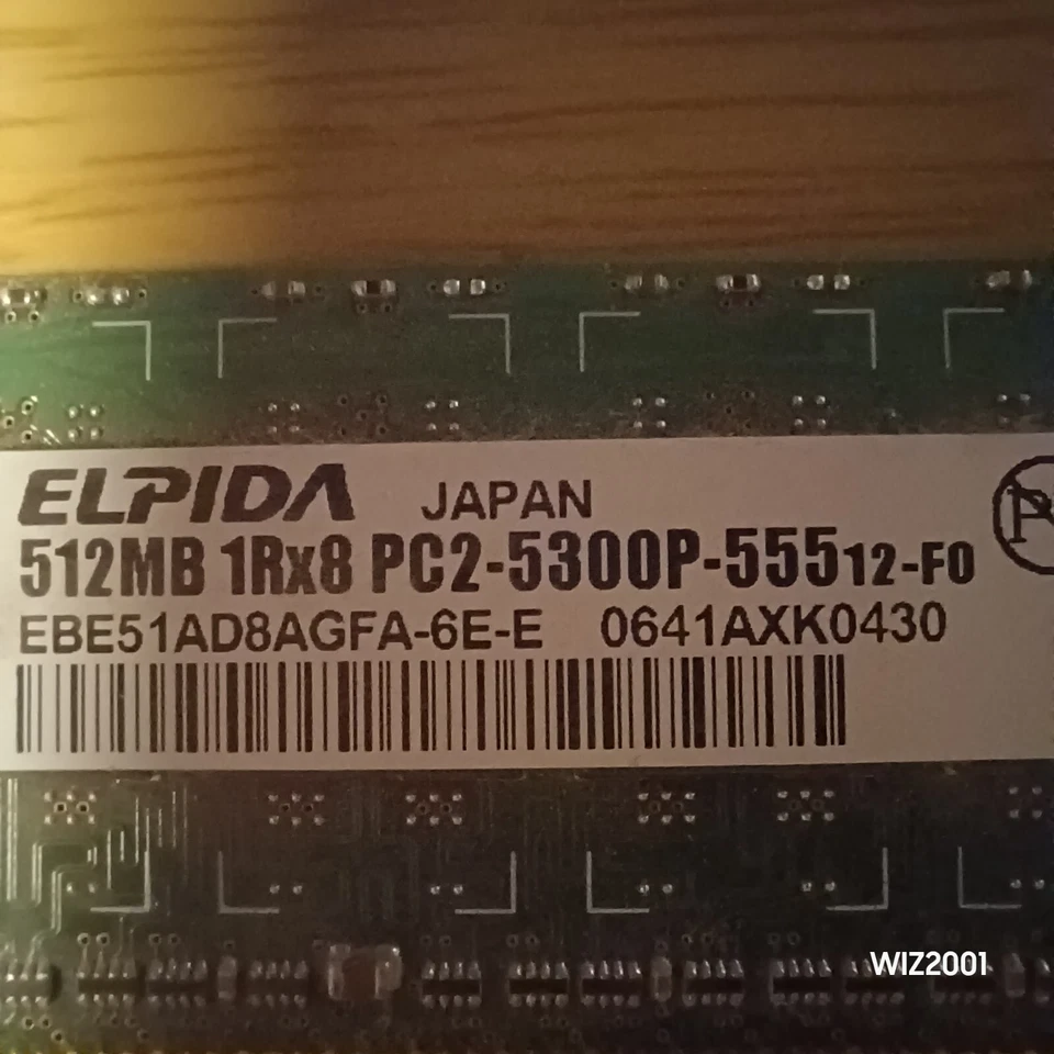 Lot 8x SAMSUNG (4) 1GB & ELPIDA (4) 512MB PC2-5300P Memory ECC RAM SERVER IBM HP - Image 4 of 4