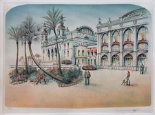 ROLF RAFFLEWSKI MONTE CARLO FRANCE ROLLS ROYCE HAND SIGNED LITHOGRAPH FRENCH ART