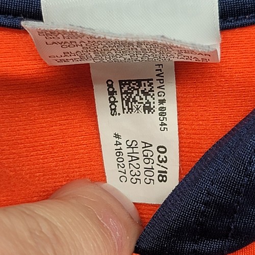 Adidas Track Jacket Youth Size 6 Orange Blue - Picture 4 of 5