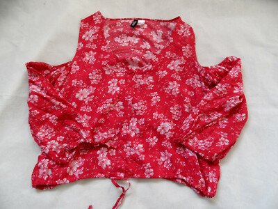 H&M Beautiful Floral Off Shoulder Blouse Size 36 Excellent RC1120