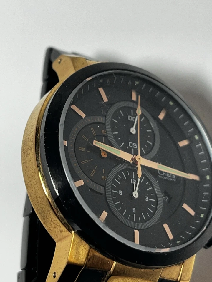 Alexandre Christie Chronograph Black Dial Gold And Black - Image 3 of 4