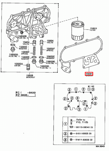 Genuine Hilux LN107 LN106 LN105 2L 3L Oil Filter Bracket Cooler Cover Gasket - Picture 14 of 20