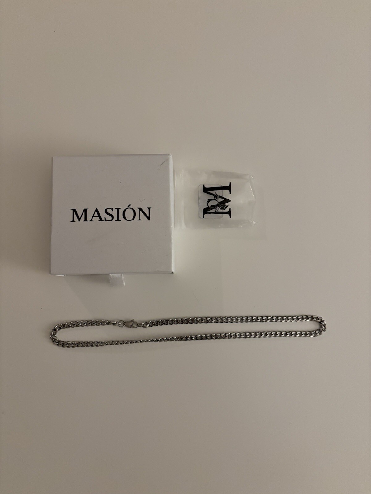 Masión - 5mm White Gold Cuban Chain (18”) (New)