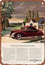 Metal Sign - 1940 Lincoln Zephyr Vintage Ad 08 - Old Retro Rusty Look