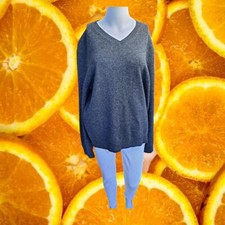 NWT Club Room 100 Lambswool V Neck Gray Sweater Size Medium
