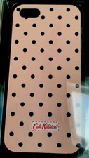 Cath Kidston Apple IPhone 5/5S Pink/Nude/Black Polka Dot Back Case/Cover. NEW.