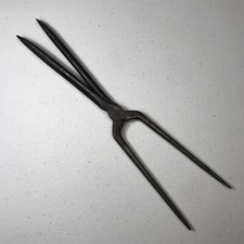 Antique Acier Hair Curling Iron Tongs Steel Vintage Germany White Personality
