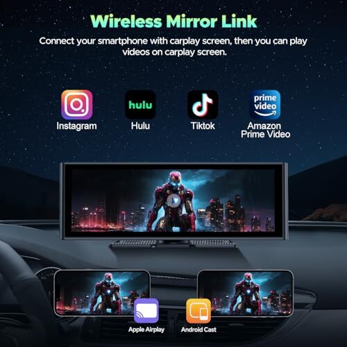 LAMTTO Wireless Carplay &Android Auto with 4K Dash cam9.26 Inch Protable Carp... - Picture 8 of 9