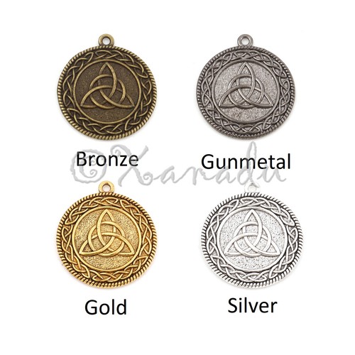 Dijes de nudo Celtic Triquetra 32 mm colgantes enchapados en plata C878749 - 2, 5 o 10 piezas - Imagen 10 de 10