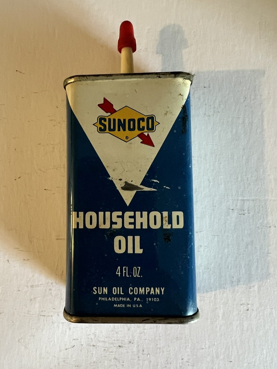 VINTAGE Sunoco Household Oil Tin Can Handy Oiler 4oz 海外 即決