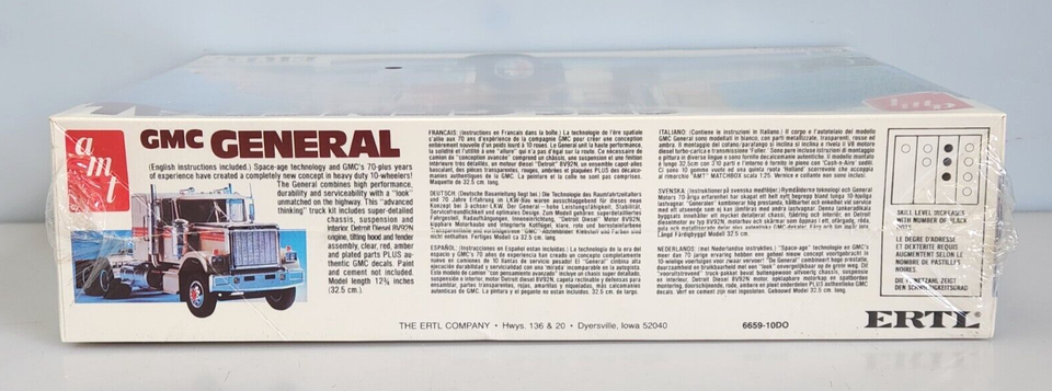 1983 AMT ERTL GMC General Semi 1/25 Scale Plastic Model Kit 6659, New ...