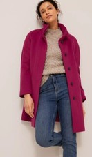 John Lewis Wool Blend Swing Coat Berry Size Uk 12 Ref Cl16