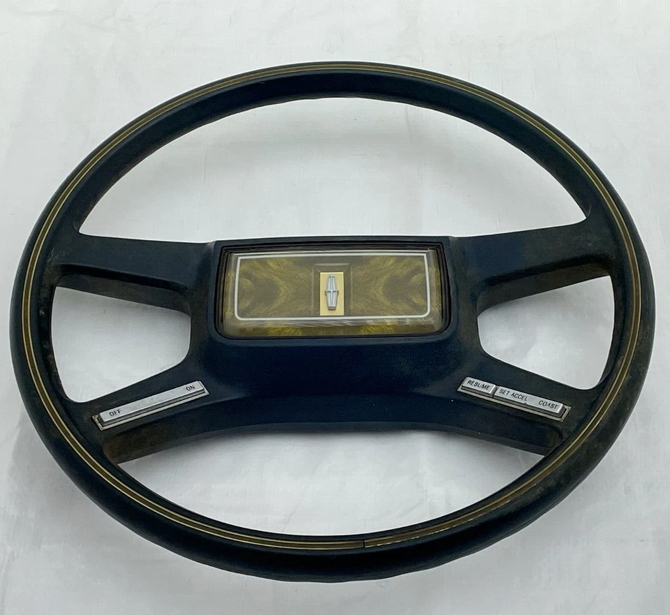 1984-1986 Lincoln Mercury Blue 4 Spoke Steering Wheel Cruise Control Horn Cap - Image 2 of 4