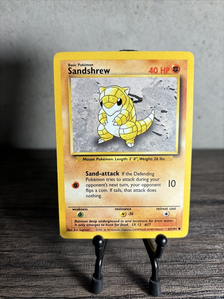 Pokémon TCG Sandshrew Base Set 62/102 Regular Unlimited Common