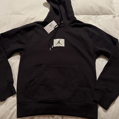 Nike Men's XSmall Flight Fleece Air Jordan Hoodie Black Pullover HOODIE NWT