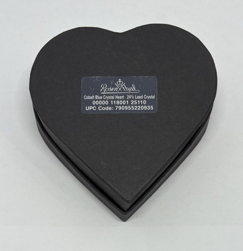 Rosenthal Faceted Glass Heart Paperweight Cobalt Blue LOVE ExCond BOXED 24% LC - Picture 11 of 16