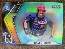 2022 Bowman Chrome Scouts Top 100 Brady House #BTP-63 Aqua Refractor /125 (RC)