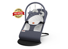 Silla mecedora port til para beb , 3 modos, con juguetes colgantes, gris