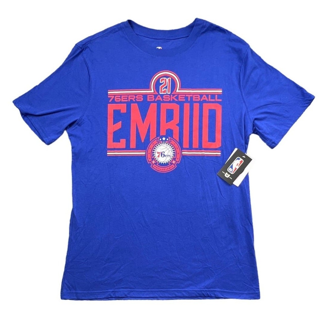 NBA Philadelphia 76ers Joel Embiid Number 21 T Shirt Tee Size