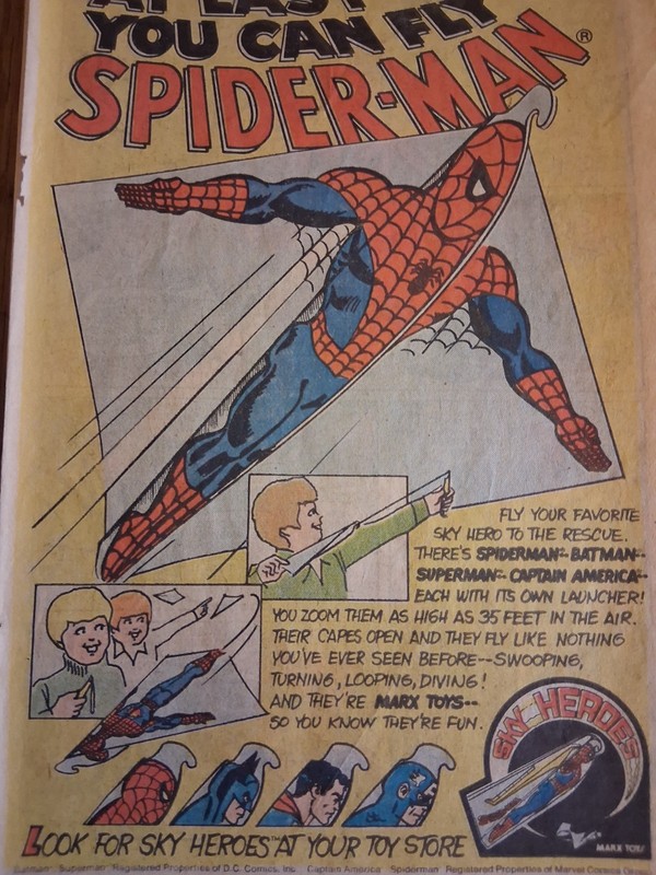 1977 Sky Heroes Vintage Ad Marx Toys Spiderman Superman Batman Captain America 