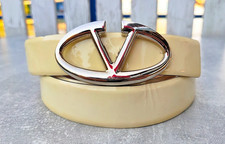 Valentino Garavani Vintage Belt Size 95/38 – Silver V Buckle – With Dust Bag