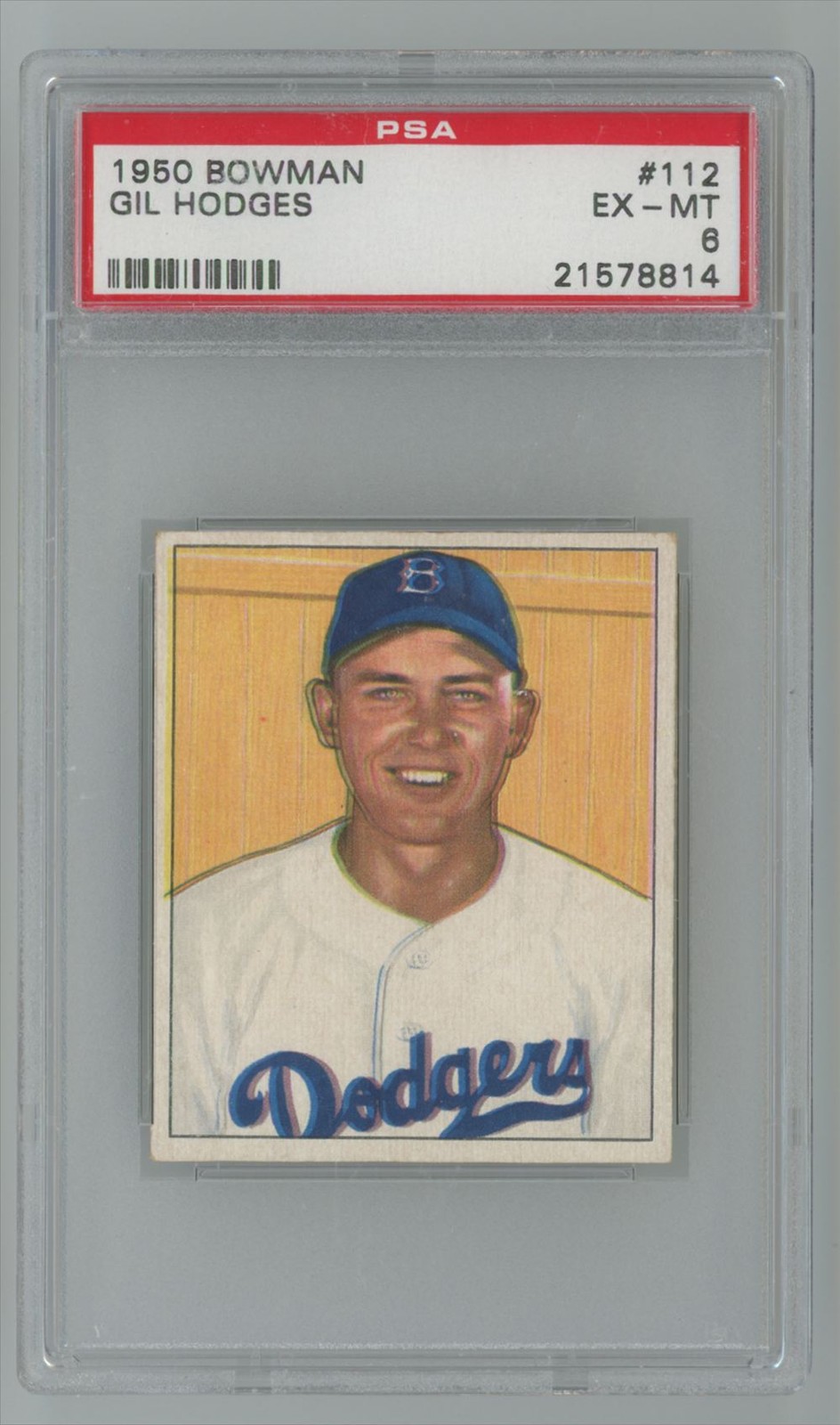 Gil Hodges 1950 Bowman PSA 6 #112 Brooklyn Dodgers
