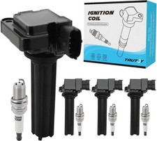 Set of 4 UF526 Ignition Coil Pack Iridium Spark Plugs 2.0L Only For Saab 9-3