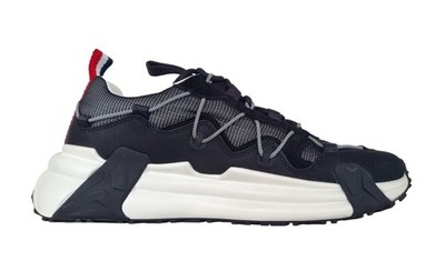 MONCLER men's leather and fabric shoes COMPASSOR black-white M1763