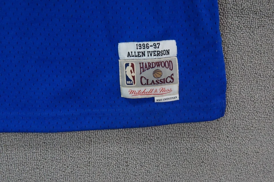 Mitchell Ness Allen Iverson #3 Philadelphia 76ers 1996-97 Hardwood Jersey M Blue - Image 4 of 4