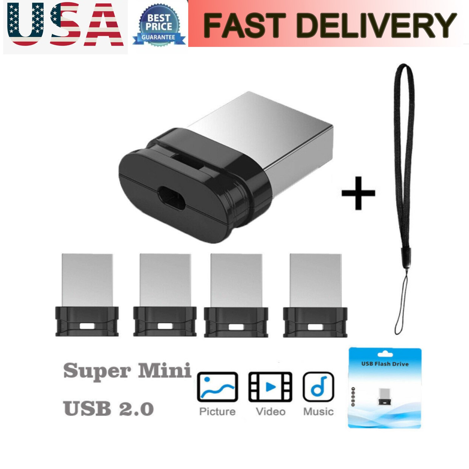 Paquete de 5/10 memorias USB mini 32GB 64GB para computadora y laptop, imagen 2