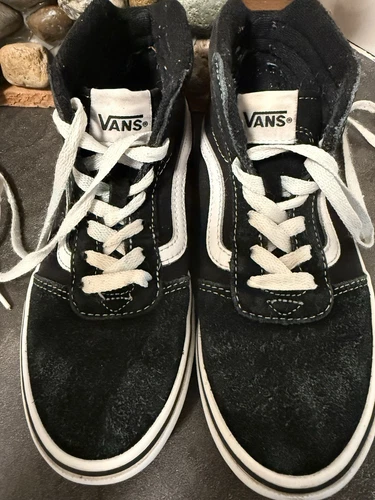 Scarpe Vans Sk8 Hi Youth taglia 3 5 nere bianche sneakers classiche unisex alte