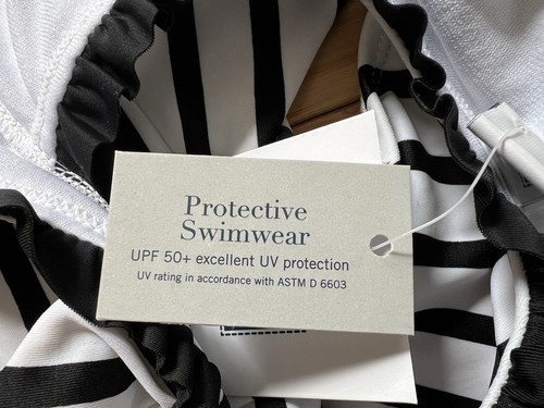 NWT Janie & Jack Black and White Striped One Piece Swimsuit Size 5 $39 - Picture 7 of 8