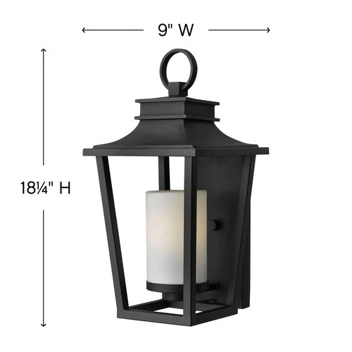 Hinkley Lighting 1744 1 Light 18.25"H Outdoor Lantern Wall Sconce - Black - Picture 4 of 4