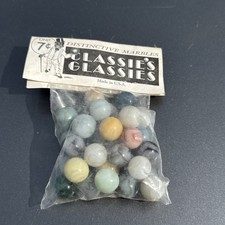 Vintage Bag Of Distinctive Marbles Classie's Glassies Unopened