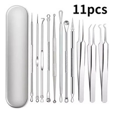 11Pcs Acne Needle Pimple Blackhead Remover Tw...
