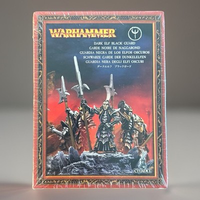 NIB Warhammer Fantasy Battle Miniature Dark Elf Black Guard 85-19 Sealed NEW OOP
