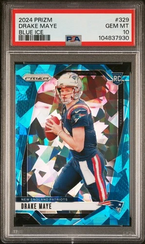 2024 PANINI PRIZM BLUE ICE #329 DRAKE MAYE ROOKIE RC 5/99 PSA 10