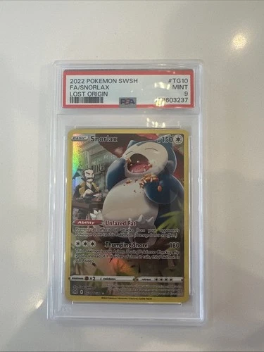 SNORLAX TRAINER GALLERY PSA9!!! 2022 Tg10/tg30