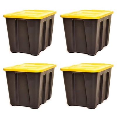 18 Gallon Durabilt Storage Bins, Pack of 4 Heavy Duty Plastic Containers, Sec...