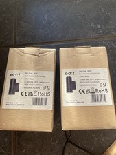 Chrome Outdoor Wall Light Up/Down Security Patio Lighting Dusk Til Dawn LED Bulb