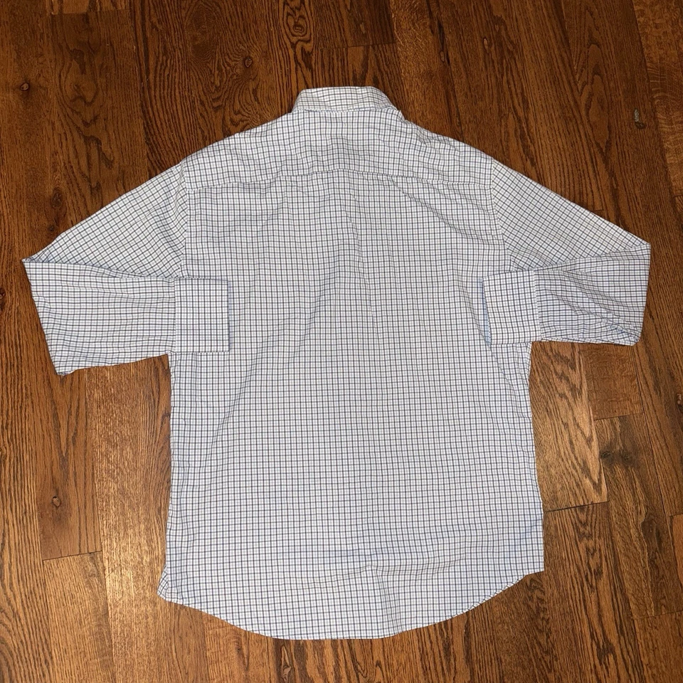 Peter Millar Summer Comfort manga larga abotonada para hombre L azul blanco a cuadros Foto 4 de 4