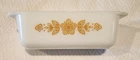 Vintage Pyrex Gold Butterfly Loaf Pan 913 8.5 X 4. 5 X 2.5 Gold White
