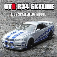 1/32 Scale Nissan Skyline GTR R34 Diecast Model with Sound & Light