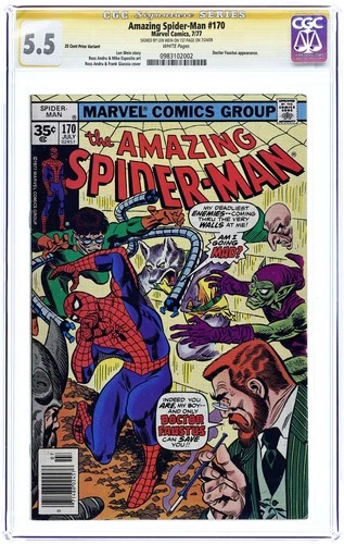 Amazing Spider-Man 35 Cent Variant #170 CGC 5.5 SS Wein 1977 0983102002