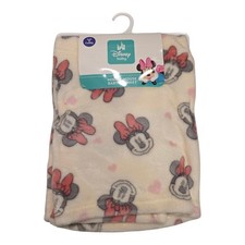 New Disney Minnie Mouse Baby Blanket Ivory Print