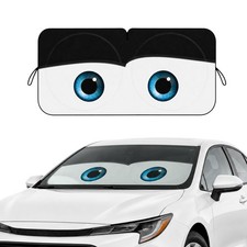 Funny Eyes Car Windshield Sun Shade, 59 x 27.5 Foldable Front Window Sunshade...