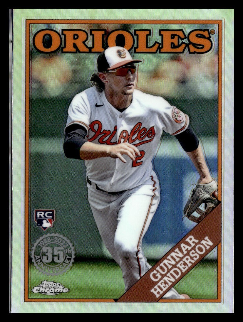 2023 Topps Chrome Update Gunnar Henderson 1988 Topps Baseball 35th Anniversary