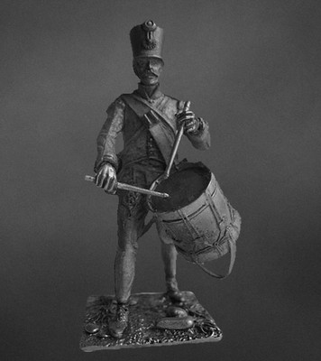  Austrian Drummer Hand UnPainted Tin Miniature 54mm 1/32 Action Figurines 