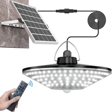 Solar Shed Light Outdoor Indoor Solar Powered Motion Sensor Light 198LED 1200LM 